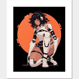 Futuristic Cyborg Robot Girl Posters and Art